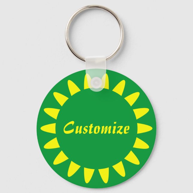 Porte-clés Modèle Sun Ray - 3 - Tout vert (Recto)