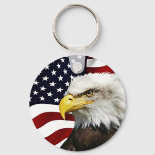 Porte-clés Modern 4th of July USA Flag American Eagle Patriot