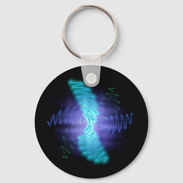 Porte-clés Modern Neon Glowing Sound Waves (Recto)