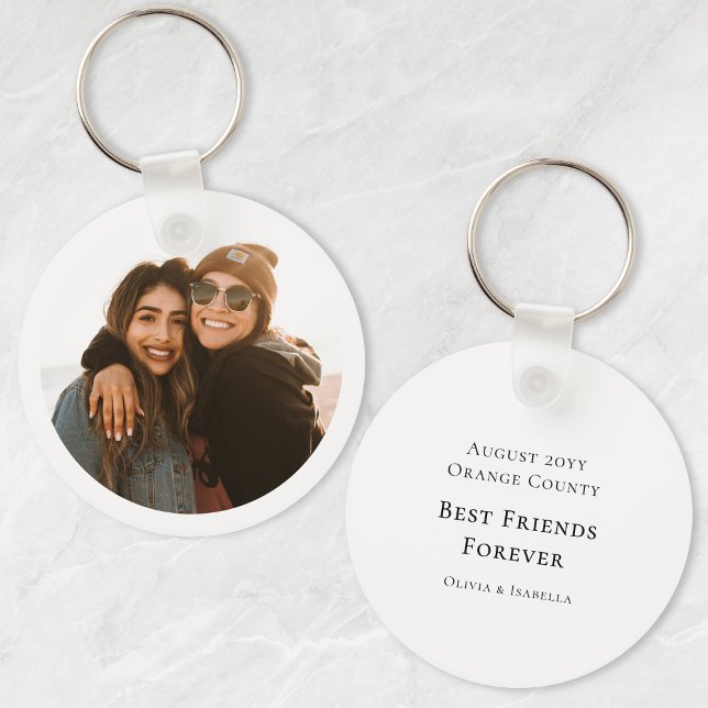 Porte-clés Modern Personalized Best Friends Forever Photo (Modern Personalized Best Friends Forever Photo Keychain)