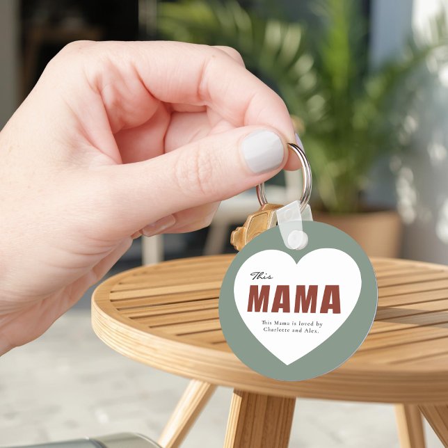 Porte-clés Modern Personalized Mama Heart Keychain (Créateur téléchargé)