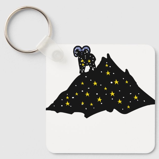 Porte-clés Modern Ram Zodiac Keychain – Sleek Aries  (Recto)