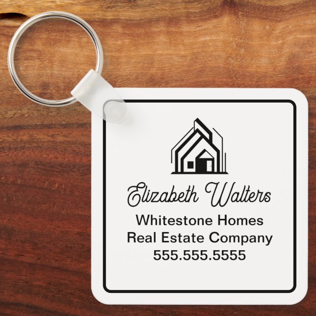 Porte-clés Modern Real Estate Company Customized Realtor (Recto)