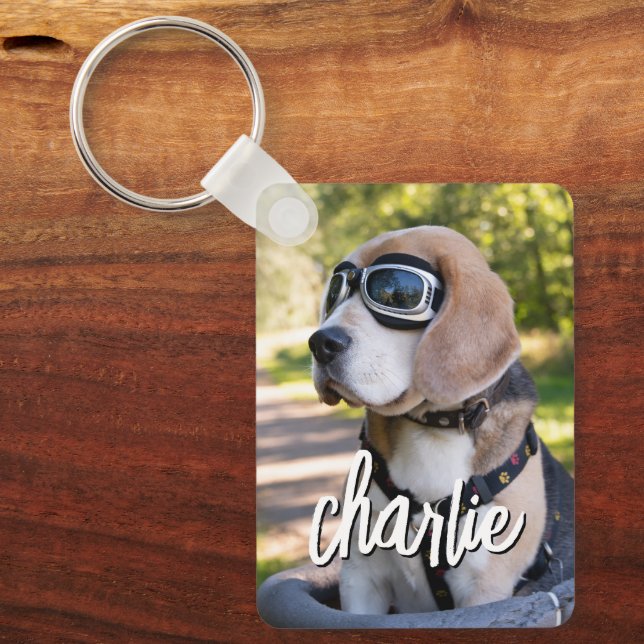 Porte-clés Modern Simple Pet’s Photo Name (Recto)