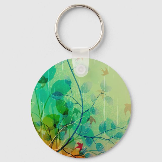 Porte-clés Modern Spring Floral Wedding (Recto)