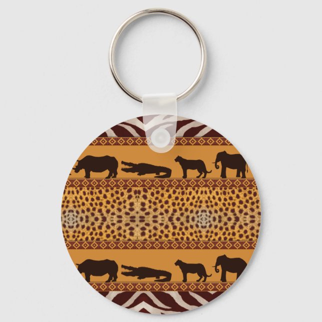 Porte-clés Modern Tribal African Cheetah Pattern Animal Print (Recto)