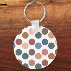 Porte-clés Moderne Boho Terracotta & Teal à pois