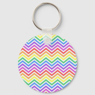 Porte-clés Moderne, cool, tendance arc-en-ciel coloré chevron