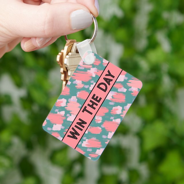 Porte-clés Moderne Cute Motif coloré (Motivational Colorful Brushstrokes Inspirational keychain)