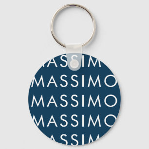 Porte-clés Moderne Élégant Minimaliste Simple Nom Bleu Prussi