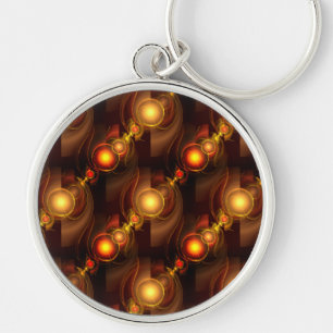 Porte-clés Moderne élégant motif d'art abstrait boho or #501