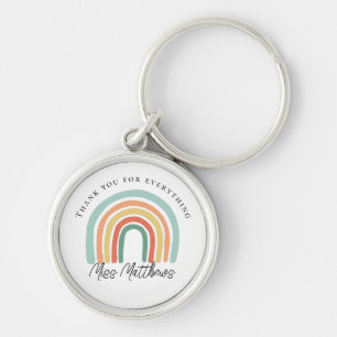 Porte-clés Moderne élégant Rainbow Teacher Merci Cadeau