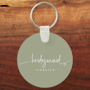 Porte-clés Moderne Minimaliste Demoiselle d'Honneur Script Ve