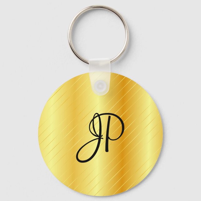 Porte-clés Moderne modèle élégant avec monogramme de couleur  (Recto)