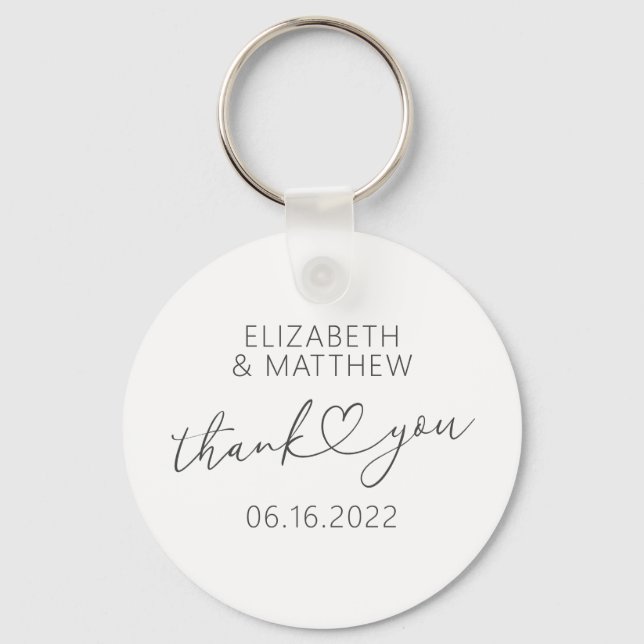 Porte-clés Moderne simple élégant chic minimaliste Mariage de (Recto)