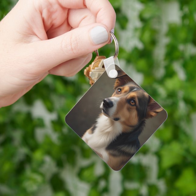 Porte-clés Moderne Simple Élégant Chic Photo Pet (main)