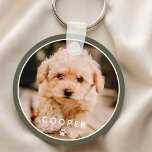 Porte-clés Moderne Simple Jouer Élégant Chic Paw Pet Photo<br><div class="desc">Ce design simple et classique est composé de typographie sans serif et d'ajouter une photo personnalisée de votre animal de compagnie.</div>