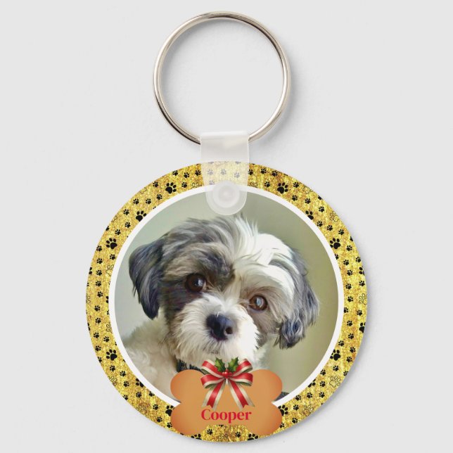 Porte-clés Moderne Simple Photo Chien - Conception Empreinte  (Recto)