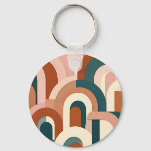 Porte-clés Moderne Terre Cuite Rose Téâl Géométrique Arche