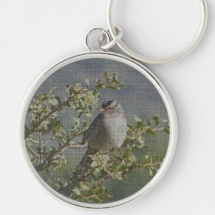 Porte-clés Moineau sur Branche Photographie de Nature Ornitho