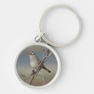 Porte-clés Moineau sur un porte - clé de branche