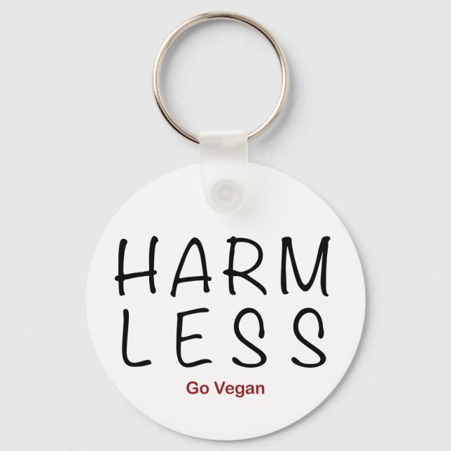 Porte-clés Moins de dommages - Go Vegan (Recto)
