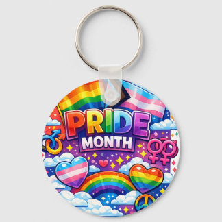 Porte-clés Mois de la Fierté Coloré Arc-en-ciel et Art de Lic
