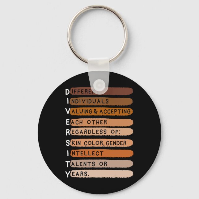 Porte-clés Mois de l'histoire des Noirs Diversité typographie (Recto)