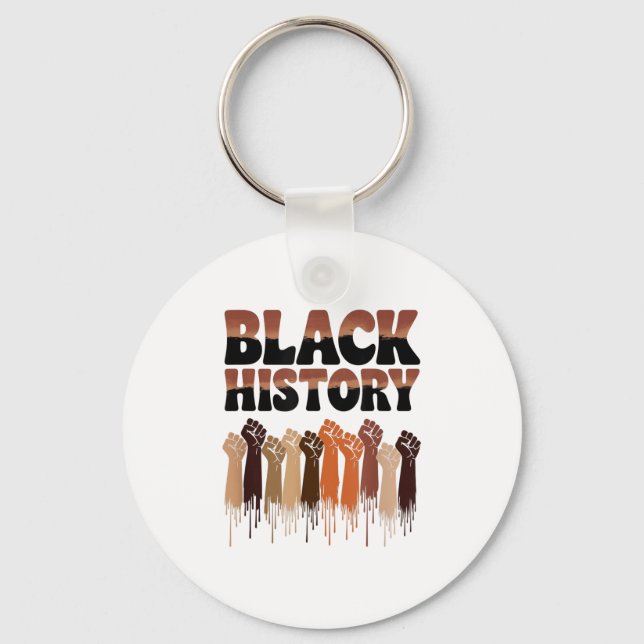 Porte-clés Mois de l'histoire des Noirs Mains Symbole Afro Mo (Recto)