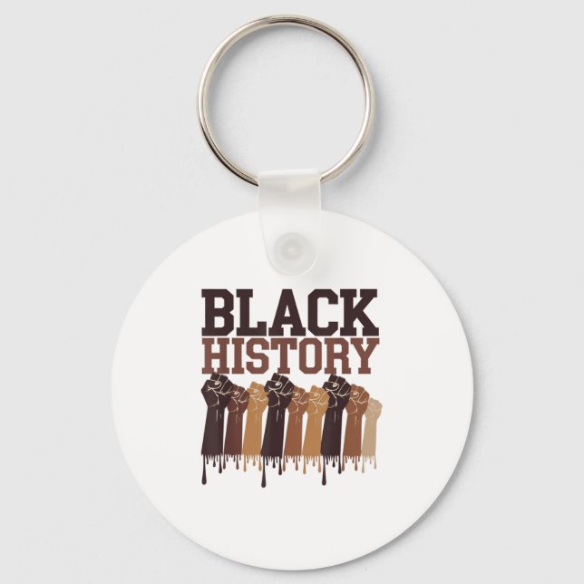 Porte-clés Mois de l'histoire des Noirs Mains Symbole Afro Mo (Recto)