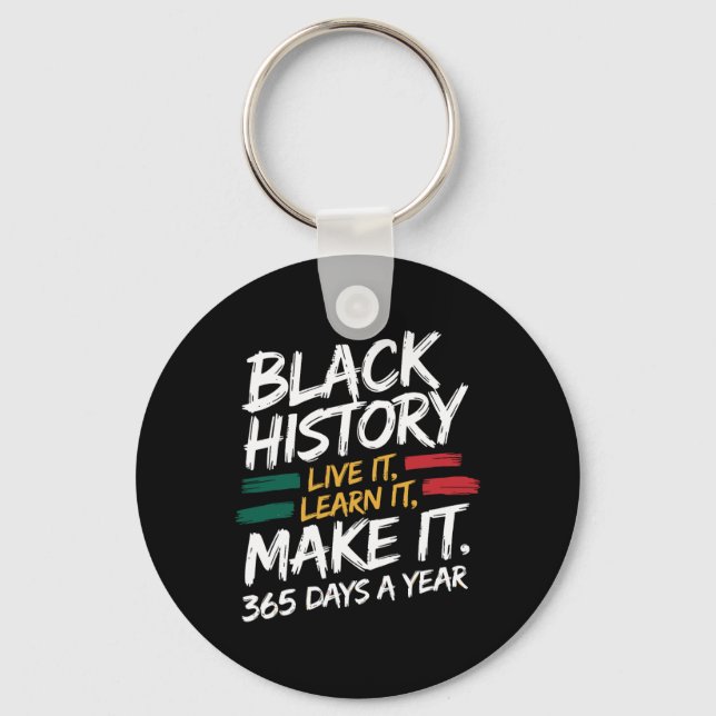 Porte-clés Mois de l'Histoire Noire 2025 Live It Apprenez It  (Recto)