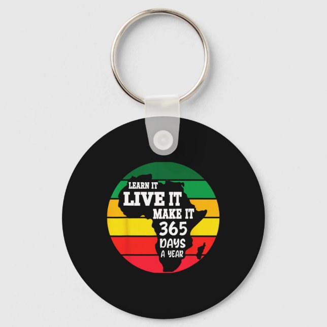 Porte-clés Mois de l'Histoire Noire 2025 Live It Apprenez It  (Recto)