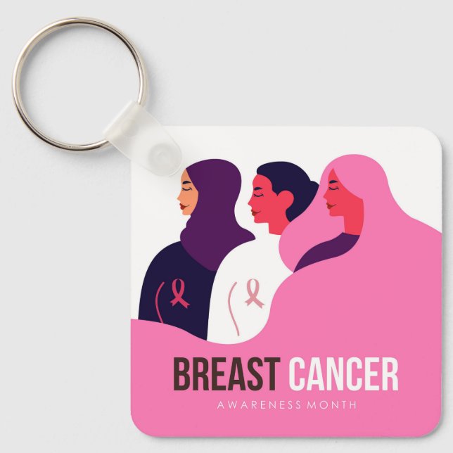 Porte-clés Mois de sensibilisation au cancer du sein (Recto)