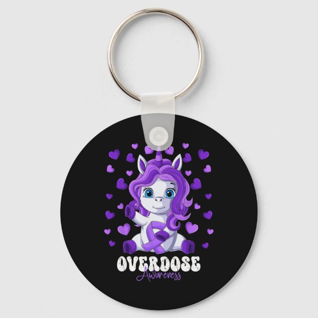 Porte-clés Mois de sensibilisation aux surdoses Ruban Violet  (Recto)