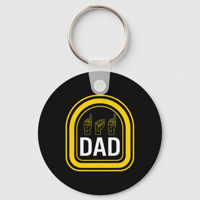 Porte-clés Mois de sensibilisation Papa Asl Fête des pères Ca (Recto)