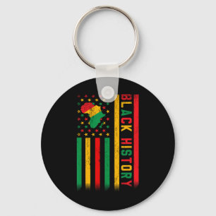 Porte-clés Mois du drapeau américain Usa Histoire noire Homme