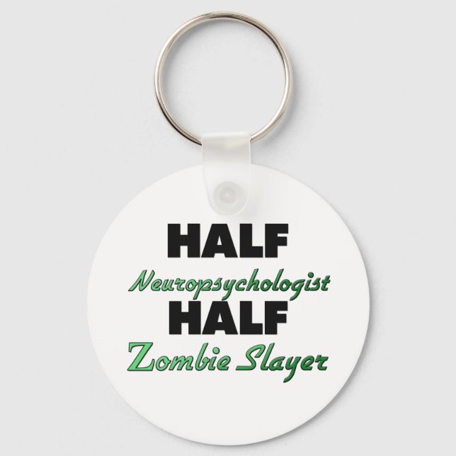 Porte-clés Moitié neuropsychologue demi-couche zombie (Recto)