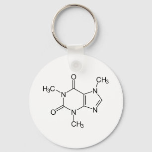 Porte-clés Molécule de caféine Chimie Café Atomes