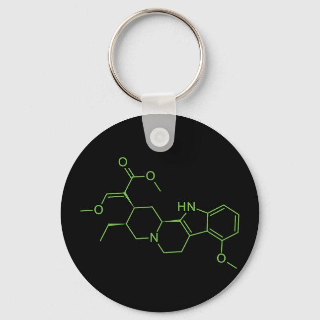 Porte-clés Molécule de Mitragynine Kratom - Diagramme de Chim (Recto)