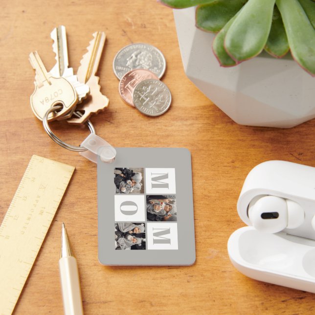 Porte-clés Mom 3 Photo Collage Gray (Bureau)