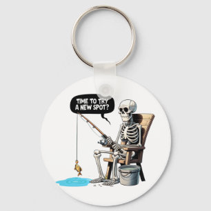 Porte-clés Moment de tester un nouveau spot drôle de pêche