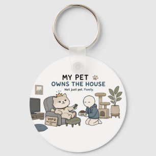 Porte-clés Mon animal de compagnie possède la maison Mème drô