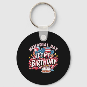 Porte-clés Mon Anniversaire Memorial Day Cool Retro Funny Ind