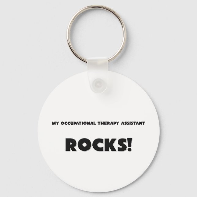 Porte-clés MON assistante en ergothérapie ROCKS! (Recto)
