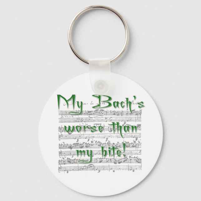 Porte-clés Mon Bach est pire que ma morsure ! (Recto)
