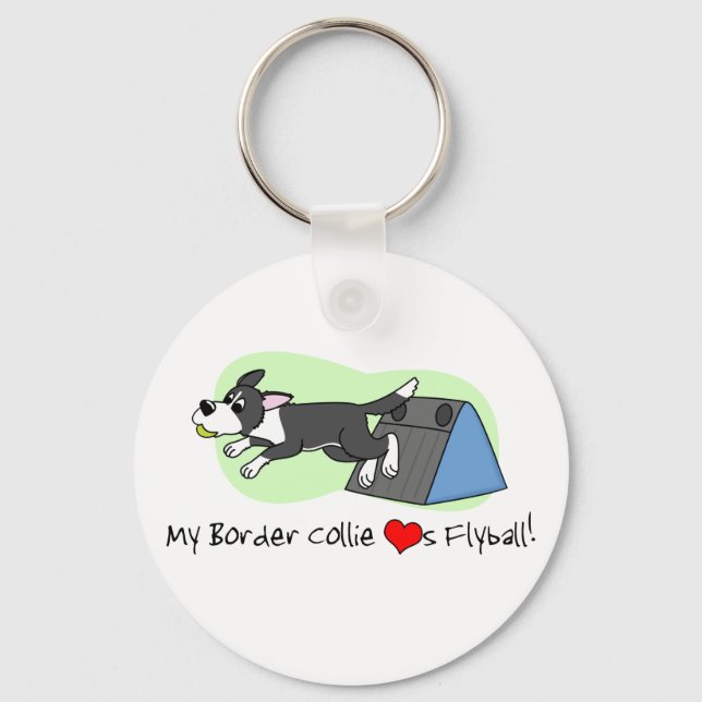Porte-clés Mon Bordure Collie aime le Porte - clé de volley (Recto)