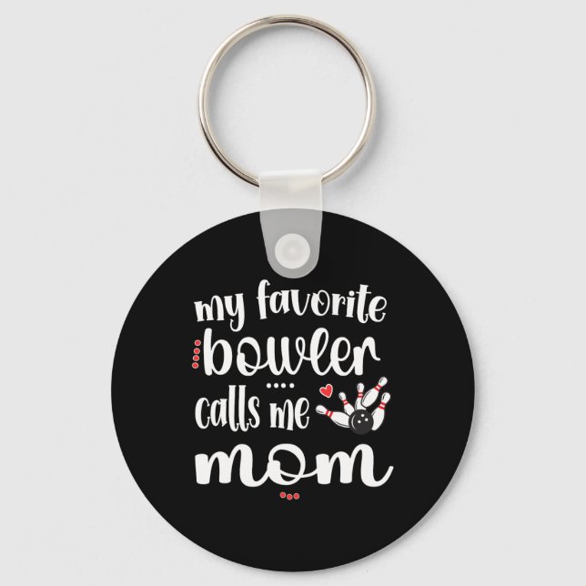 Porte-clés Mon Bowling préféré m'appelle Bowling Mom Bowler M (Recto)
