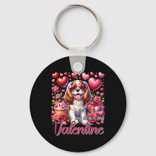 Porte-clés Mon Cavalier King Charles Spaniel est mon Valentin