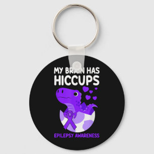Porte-clés Mon Cerveau A Hictasses Purple Ribbon Epilepsie
