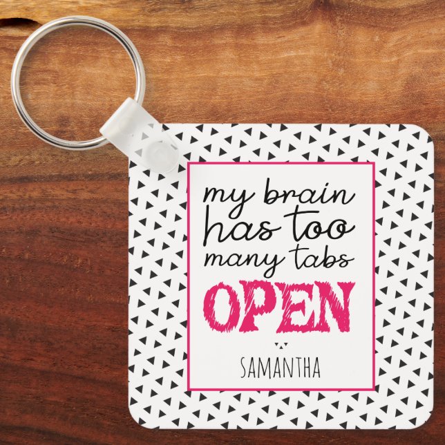Porte-clés Mon Cerveau A Trop D'Onglets Porte - clé Ouvert (Recto)